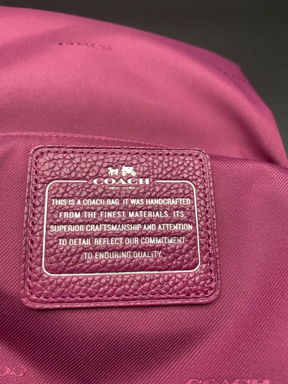 Gorgeous Magenta Colored Pebbled Coach Bag - Picture 8 of 16